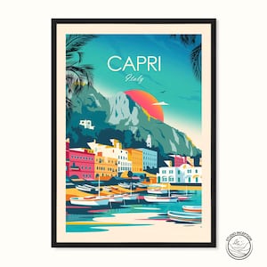 Capri Italy Print, Capri Travel Print, Italy Travel Poster Travel Gift Honeymoon Souvenir