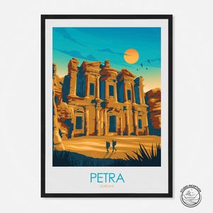 Petra Print, Jordan Travel Poster, Wonders of the World Travel Gift, Travel Art