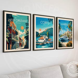 New Orleans Traditional Travel Print Louisiana Wall Art United States Poster New Orleans Gift Custom Travel Art Prints image 4