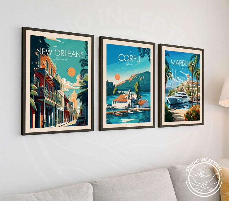 New Orleans Traditional Travel Print Louisiana Wall Art United States Poster New Orleans Gift Custom Travel Art Prints image 4