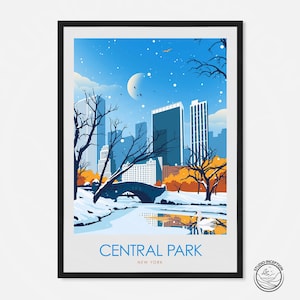 Impresión del Central Park de Nueva York en invierno