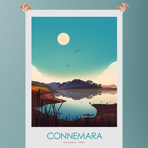 Connemara National Park Travel Poster, Ireland Travel Print, Galway Print, Irish Prints, Irish Poster, Prints, Poster, Wall Art