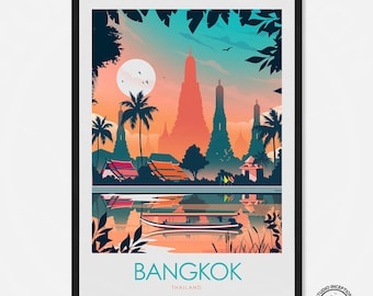 Bangkok Travel Print Thailand Poster