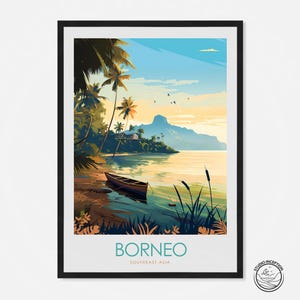 Borneo Travel Print by Studio Inception Southeast Asia, Borneo Travel Poster, Borneo Print