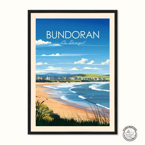 Bundoran Beach Print, Donegal Travel Poster, Ballyshannon, Irish Landscape Art, Personalised Gift, Seaside Art, Gallery Wall