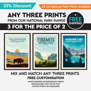 National Park Art | Set of 3 Prints | National Park Print | Yosemite Print | Grand Canyon Print | Rocky Mountain