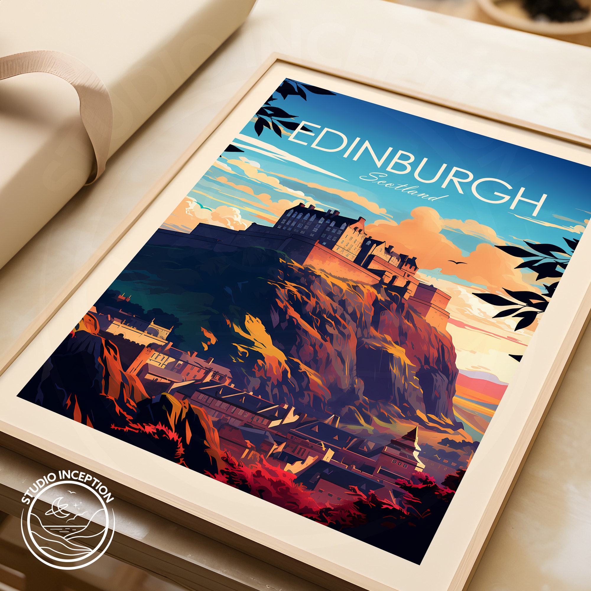 Scotland Edinburgh Traditional Print Scotland Travel Poster Edinburgh ...