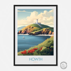 Howth Print Dublin Reise Poster Irland Wand Kunst Home Dekor Reisegeschenk Kunstdruck