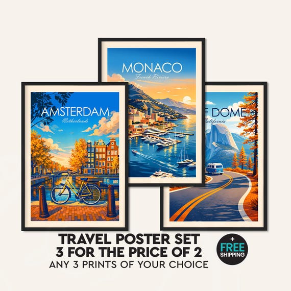 Money Saving Offer - Any 3 Prints of your Choice, Choose Your Size, Travel Poster, Travel Print, Art Prints, Art Gifts, National Park Poster
