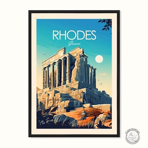 Rhodes Travel Print Wall Art Rhodes Greece Home Decor Wall Hanging Rhodes Gift Wall Art Poster Wall Poster Art