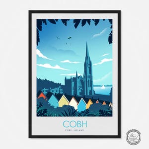 Ireland Travel Poster, Kinsale Print, Travel Print, Cork Poster, Art Prints, Ireland, Wall Hanging, Ireland Poster, Ireland Print, Cobh
