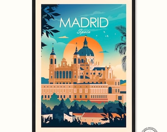 Madrid Print, Spain Wall Art, Madrid, Madrid Poster, Madrid Art, Spain, Wall Art, Spain Prints, Spain Decor, Travel Gift