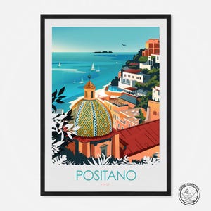 Positano Italy Art Print - Italy Poster - Positano Art | Travel Poster | Travel Print | Amalfi Coast Art Print - By Studio Inception