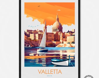 Malta Travel Print featuring Valletta