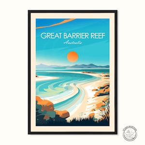 Great Barrier Reef Print Australia Wall Art Great Barrier Reef Travel Poster Home Décor Travel Gift, Wedding Present