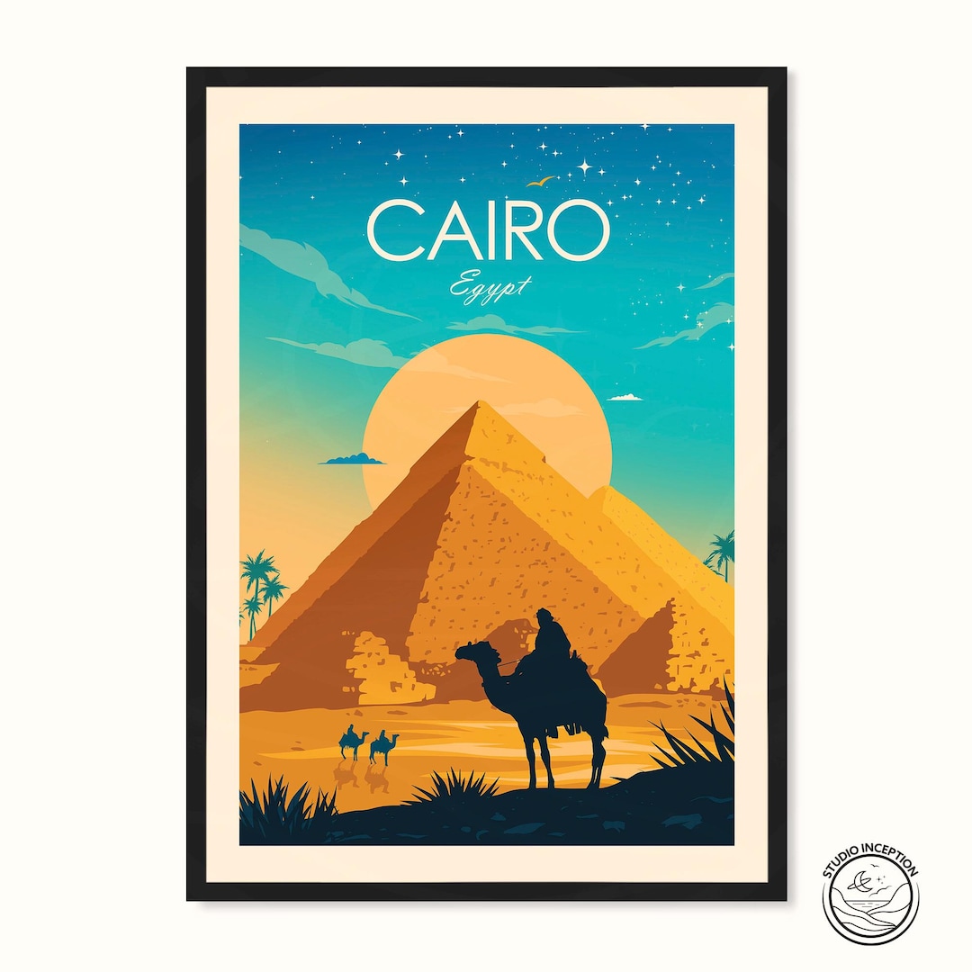 Cairo Egypt Travel Print - Pyramids of Giza - Etsy UK