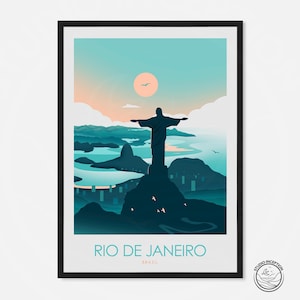 Impresión de Brasil, impresiones artísticas de Brasil, póster de viaje de Río, arte de pared, regalo de arte, impresión de viaje, póster, regalo de viaje, arte de póster, Río de Janeiro