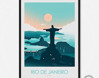 Brazil Print, Brazil Art Prints, Rio Travel Poster, Wall Art, Art Gift, Travel Print, Poster, Travel Gift, Poster Art, Rio De Janeiro