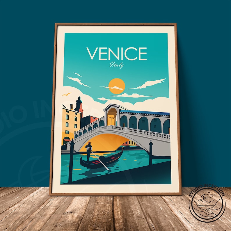 Venice Italy Art Print Poster Travel Print Travel Poster Etsy