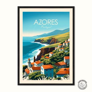 Azores Poster Travel Print Wall Art Azores Wall Hanging Azores Gift Home Decor Portugal Gift