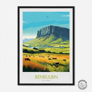 Sligo Druck, Benbulbin Reise Druck, Poster Wand Kunst, Wohnkultur Irland Druck, Irland Poster Geschenk