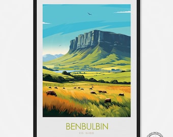 Sligo Print, Benbulbin Travel Print, Poster Wall Art, Home Decor Ireland Print, Ireland Poster Gift