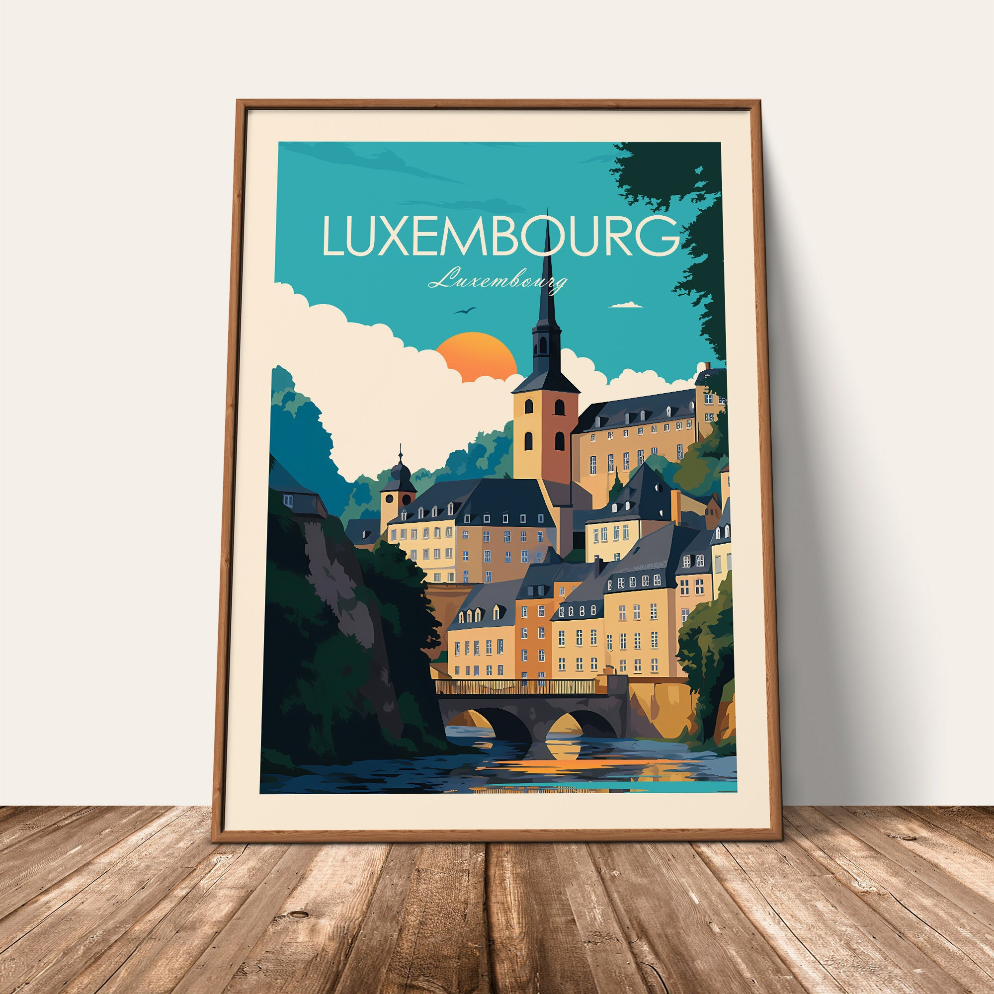 Luxembourg Travel Print Luxembourg Wall Art Luxembourg Gift
