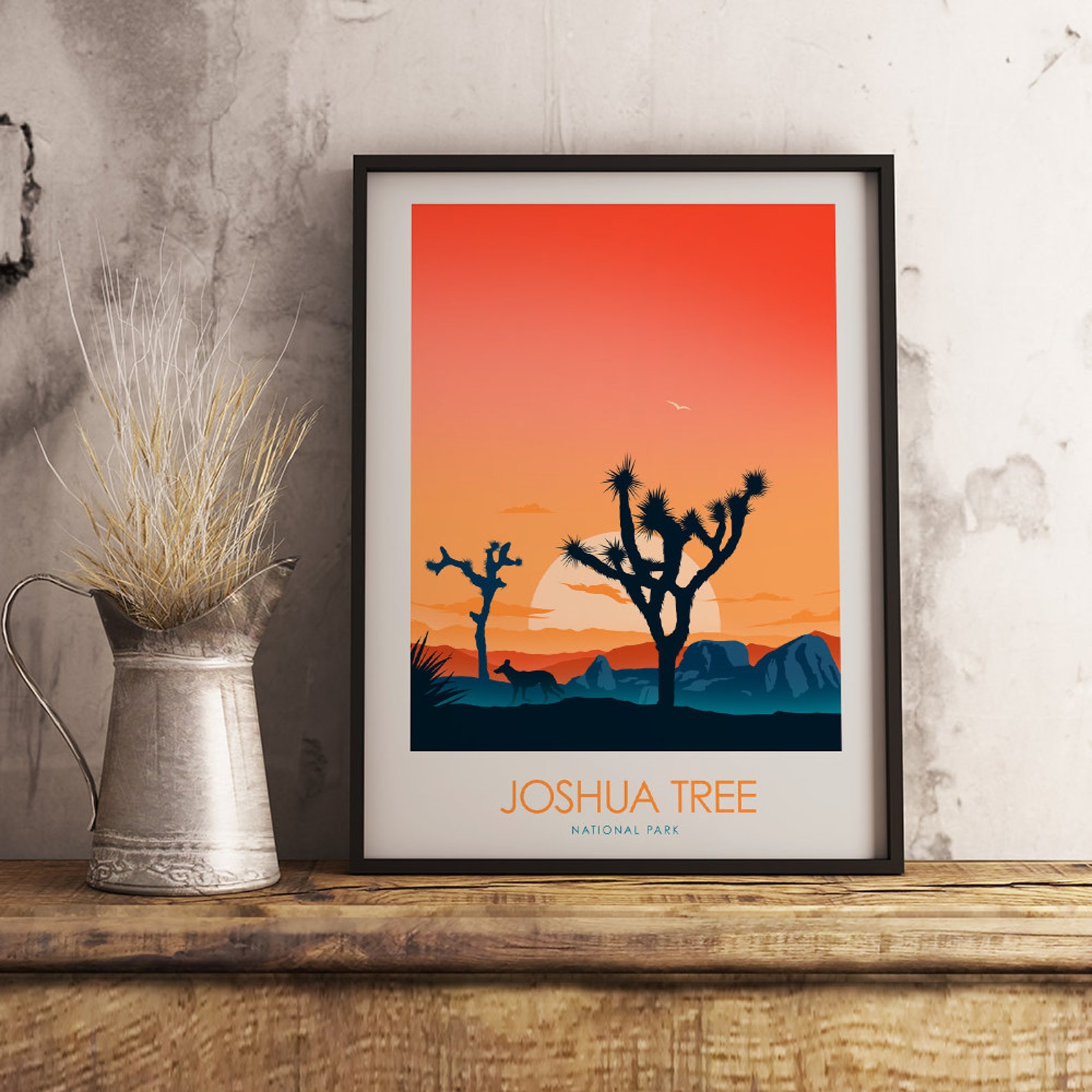 Joshua Tree Poster Minimalist Poster Decor Home Decor Wall Art Etsy