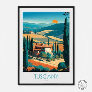 Tuscany Italy Travel Poster Print Wall Art Wall Hanging Home Decor Travel Gift Birthday Present Wedding Gift