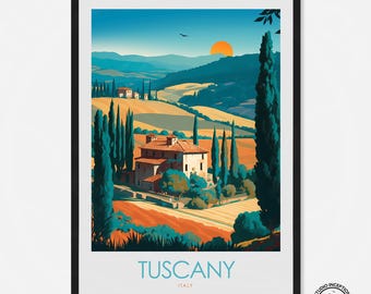 Tuscany Italy Travel Poster Print Wall Art Wall Hanging Home Decor Travel Gift Birthday Present Wedding Gift