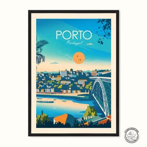 Impresión tradicional de Porto Portugal, impresión de arte de pared, póster de regalo, impresión de viaje, póster de viaje, regalo de cumpleaños, regalo de boda, impresiones para sala de estar