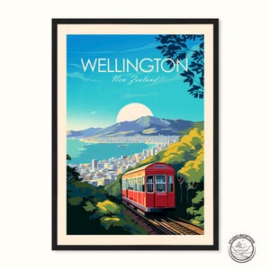 Wellington Traditional Travel Print Poster Wall Art New Zealand Travel Gift