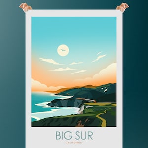 Big Sur California Art Print, Poster, Travel Print, Travel Poster, Wall Art