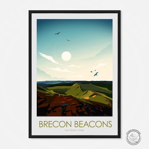 Brecon Beacons, Pen-Y-Fan, South Wales Travel Print, Art Print Travel Poster National Park Print, Travel Print, Art Prints, Poster, Print