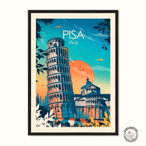 Pisa Print Italy, Pisa Tuscany Travel Print, Italy Travel Poster Leaning Tower of Pisa Travel Gift by Studio Inception