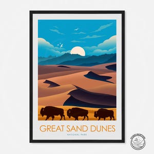 Studio Inception's Great Sand Dunes National Park Print | Arizona National Park Print | Print National Park Poster | Travel Poster |