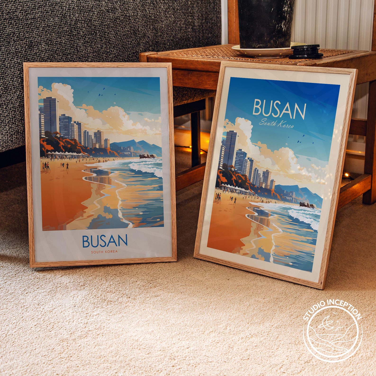Busan South Korea Print, Busan Travel Poster, Travel Art of Busan Beach ...