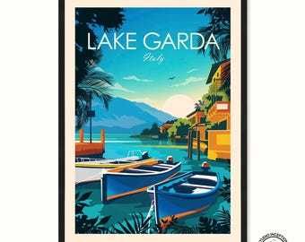 Lake Garda Print Italy, Lake Garda Travel Print, Italy Travel Poster Travel Gift by Studio Inception, Travel Gift