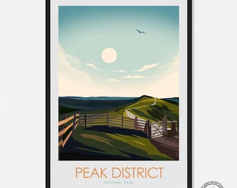 Peak District Print, Mam Tor, The Great Ridge, England. Art Print Poster, Travel Poster, National Park Print, Travel Print, Art, Poster