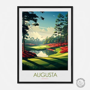 Augusta Golf Print, Augusta Masters, Golf Course Prints, Georgia Travel Print, Golf Gifts, Golfing Art