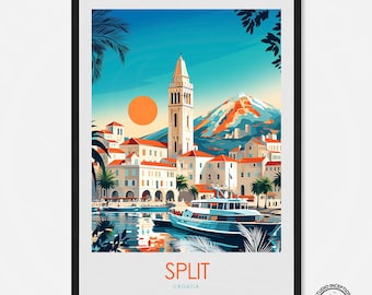 Split Travel Print Croatia Travel Poster Home Décor Wall Art Wall Hanging Travel Gift
