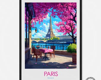 Paris Art Print France Eiffel Tower Paris Travel Art Paris Travel Poster Wedding gift Honeymoon or Engagement present custom text
