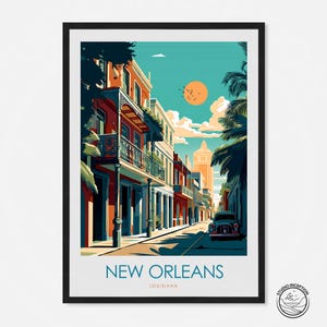 New Orleans Print Louisiana Travel Art United States Poster New Orleans Gift Custom Travel Art Framed Travel Prints of New Orleans