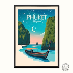 Phuket Print Travel Poster, Thailand Print, Wall Decor, Travel Gift