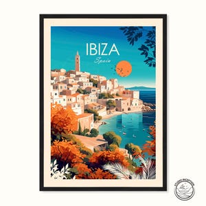 Ibiza Print Wall Art Ibiza Travel Poster Wall Hanging Home Décor Travel Gift Spain Wall Décor