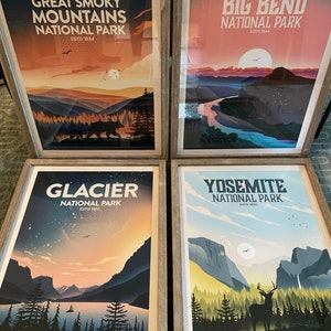 National Park Art | Set of 3 Prints | National Park Print | Yosemite Print | Grand Canyon Print | Rocky Mountain image 12