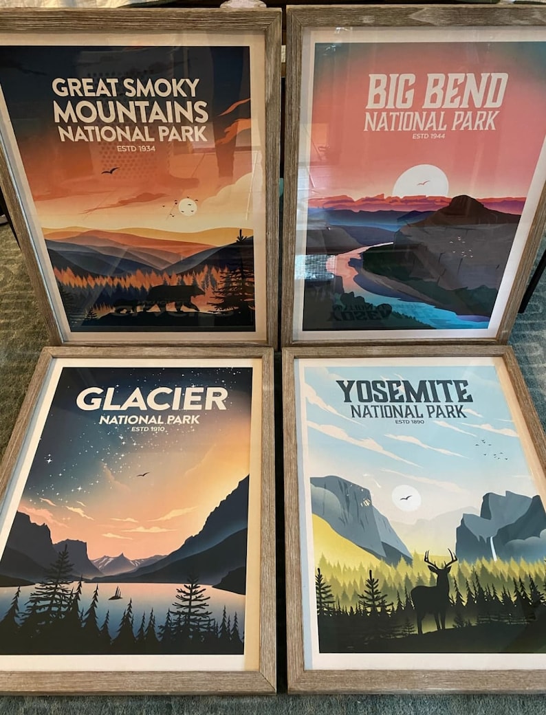 National Park Art | Set of 3 Prints | National Park Print | Yosemite Print | Grand Canyon Print | Rocky Mountain image 12