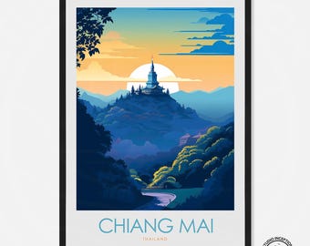 Chiang Mai Thailand Travel Poster Art Print