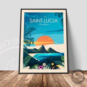 Saint Lucia travel print Caribbean image 8