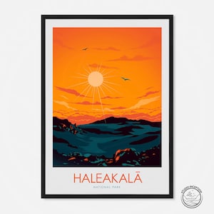 Hawaii Print, Haleakala National Park Print Wall Art Hawaii Gift Travel Poster National Park Art Print by Studio Inception